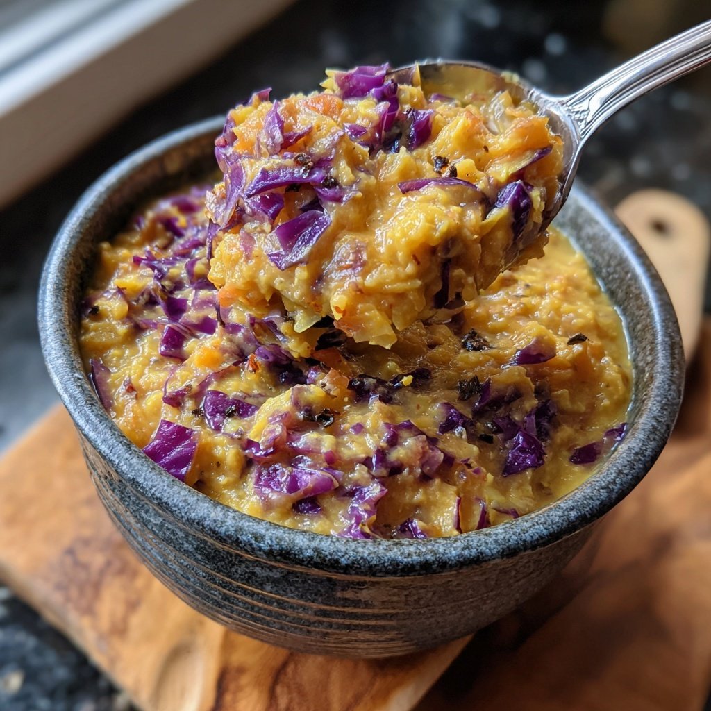 Red Cabbage Cauliflower Coconut Dhal