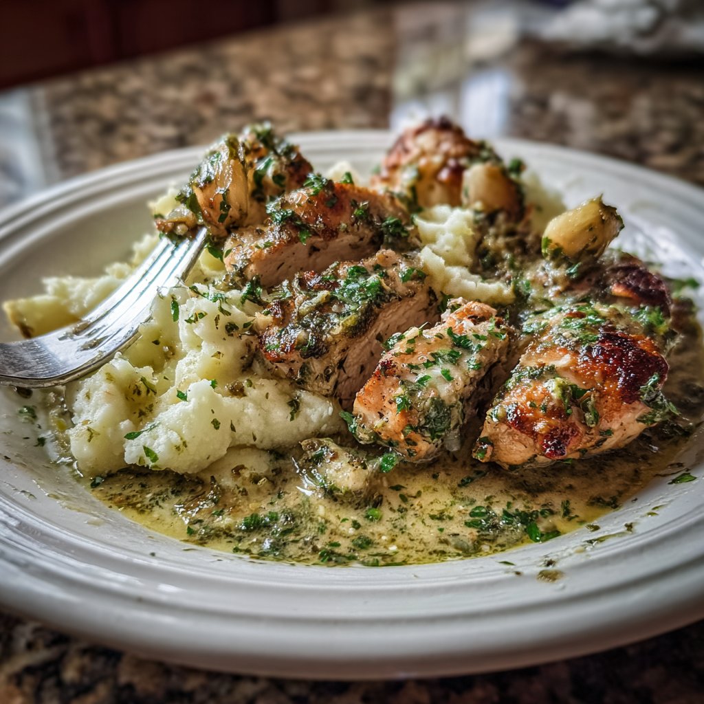 Creamy Herb Chicken with Garlic Mashed Potatoes