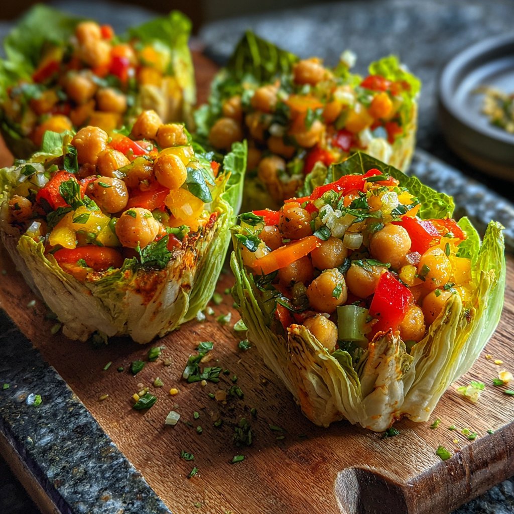 Chickpea Salad in Endive Cups