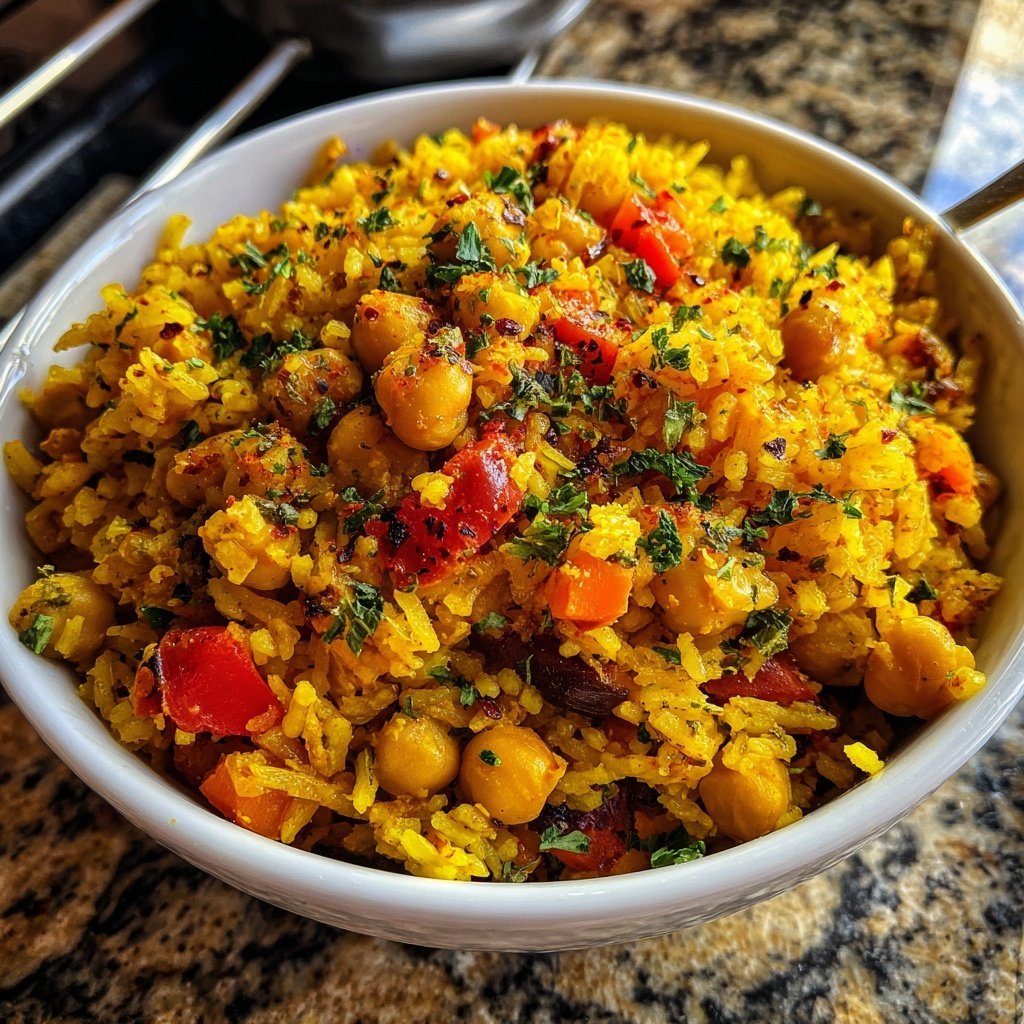 Chickpeas Sofrito Arroz Gandules Rice