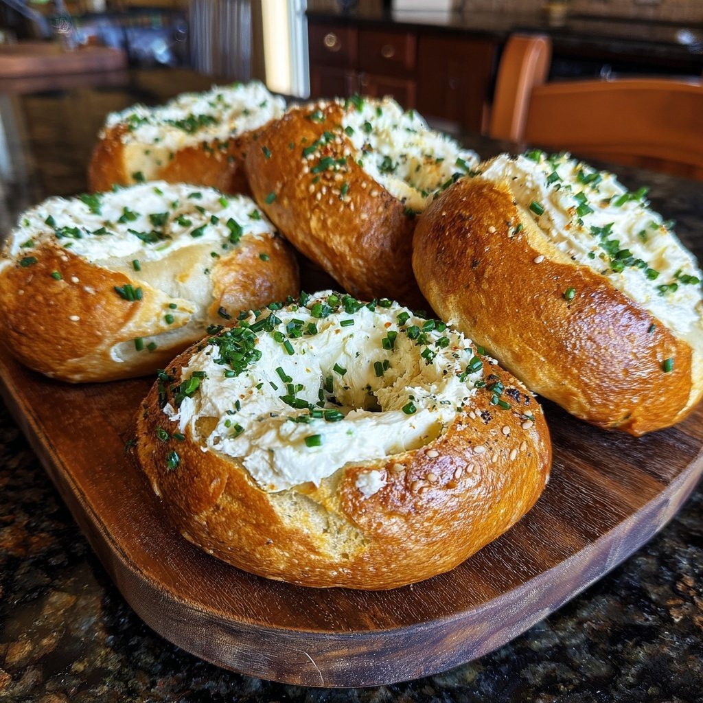 High Protein Bagels with Cream Cheese Spread