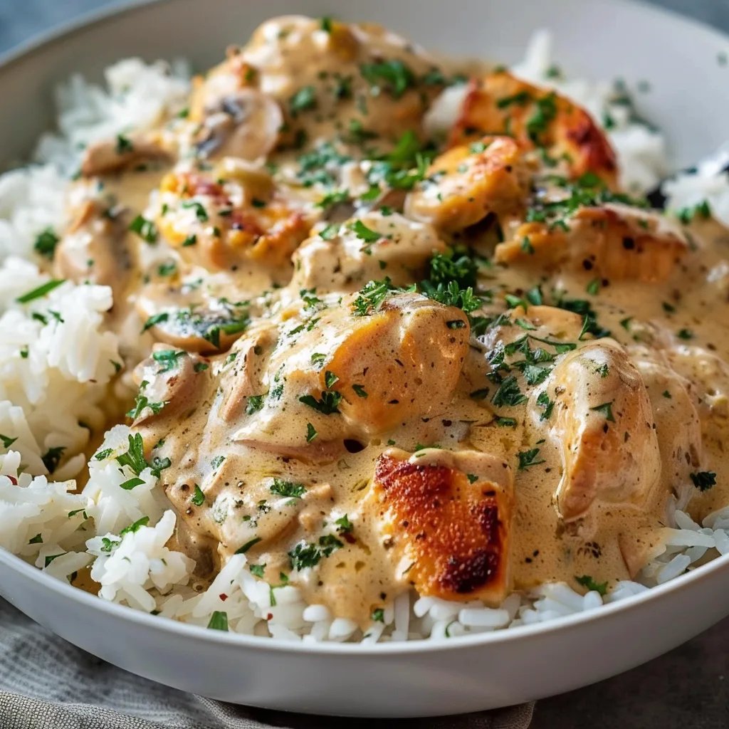 Creamy Smothered Chicken and Rice