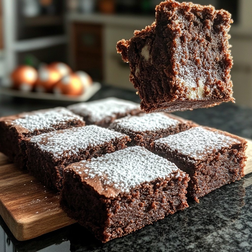Christmas Brownies with Gingerbread Spices