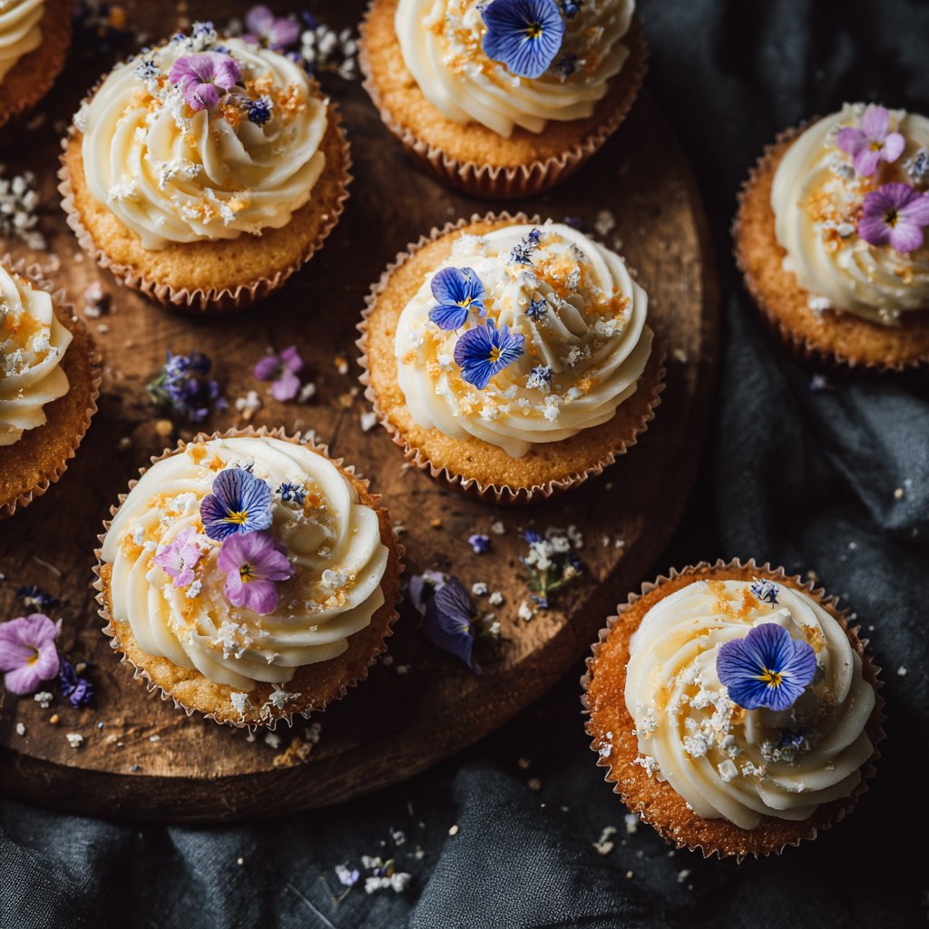 Fluffy Vanilla Blossom Cupcakes
