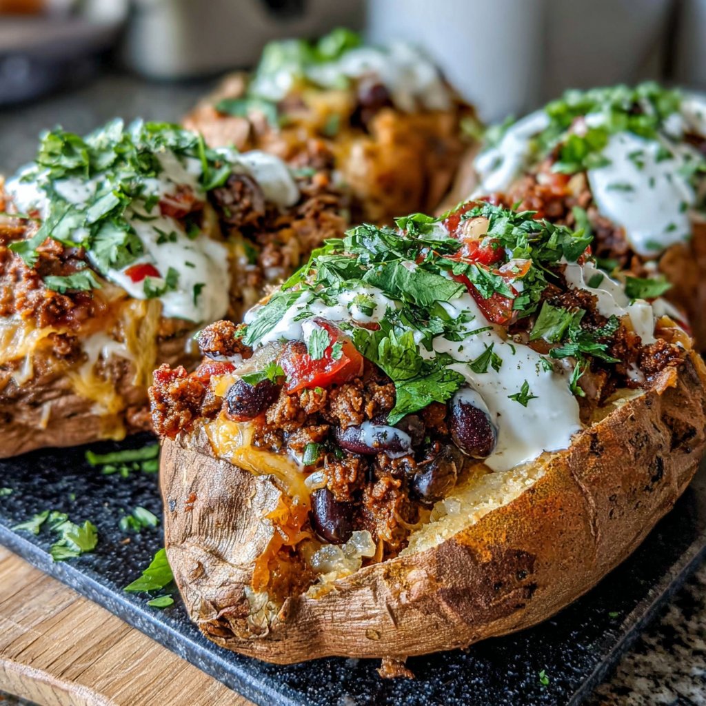 Taco Stuffed Sweet Potatoes