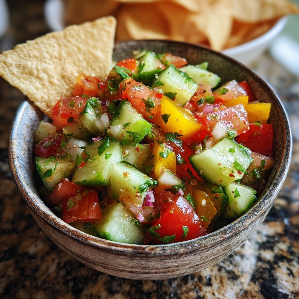Zesty Cucumber Salsa with Tomatoes