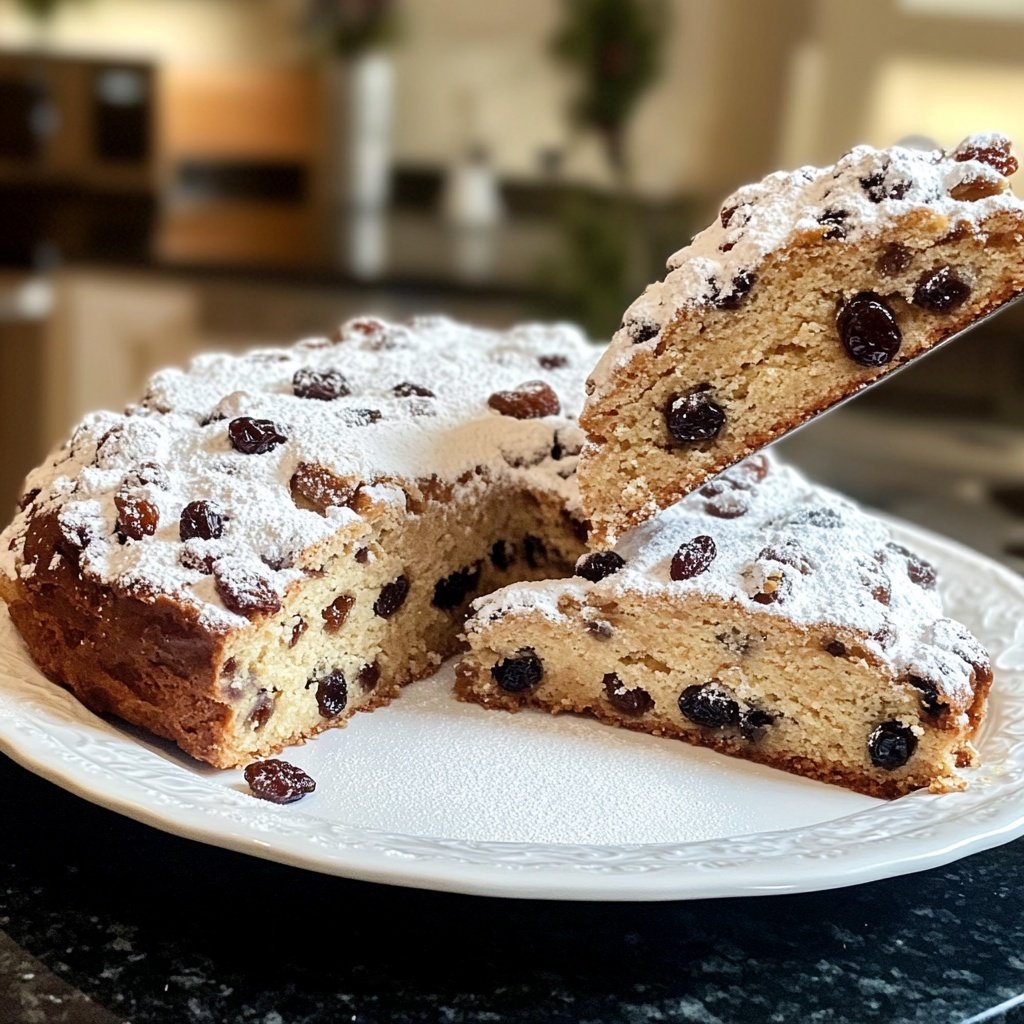 Traditional German Christmas Stollen with Rum-Soaked Raisins
