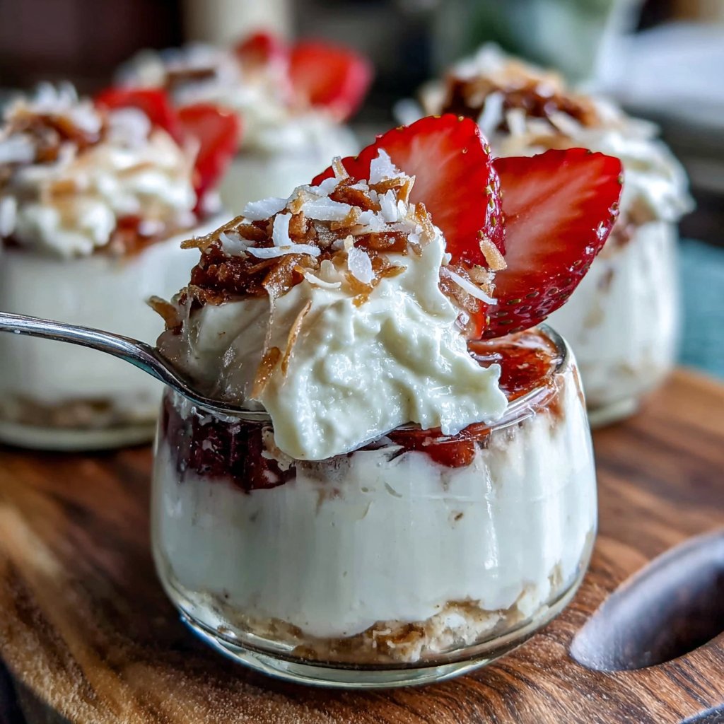 Strawberry Coconut Mousse Cups